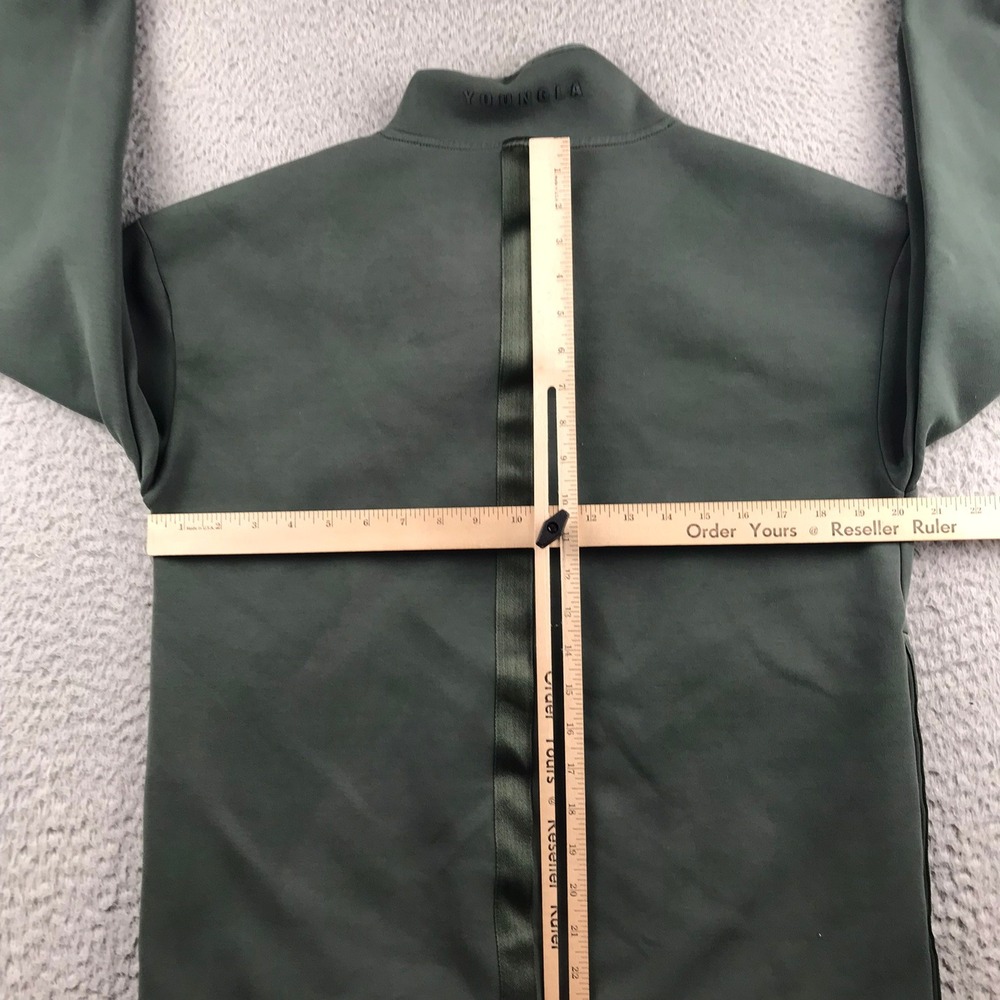YoungLA Tux Track Jacket Mens M Sage Green Full Zip Mock Neck Activewear #541 - Picture 10 of 13